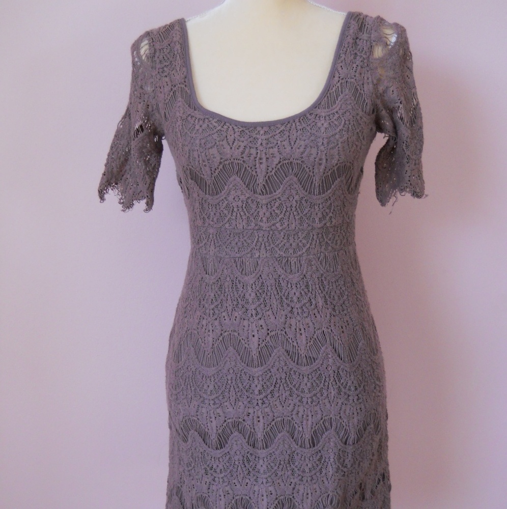 Urban Outfitters Taupe lace sheath dress